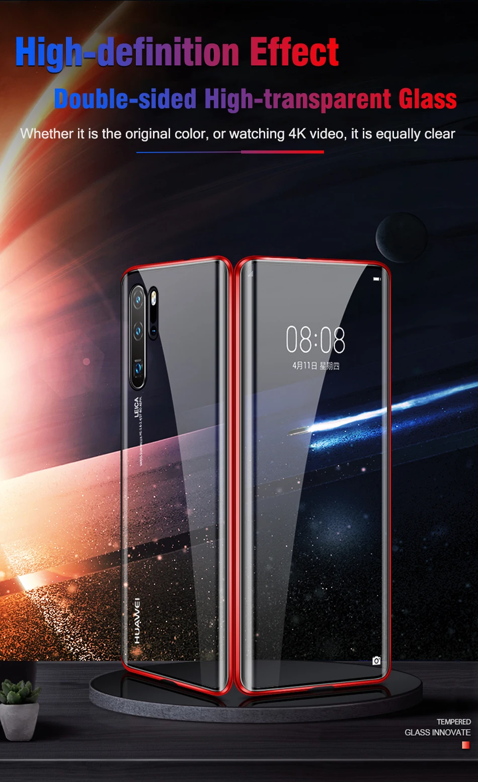 Роскошный 2-й Магнитный флип-чехол для huawei Honor 9X 9 XPro, переднее и заднее, двухстороннее закаленное стекло 360, чехол для телефона Honor9X Pro, чехол