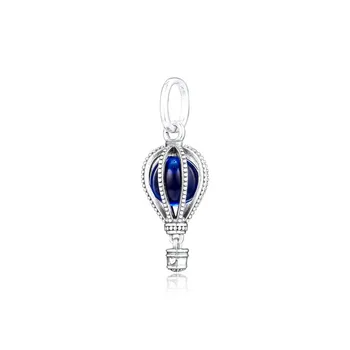 

Dark Blue Air Balloon Charms for Women Jewelry Making Summer Travel Charm Beads for Bracelets 925 Sterling Silver Jewelry Women