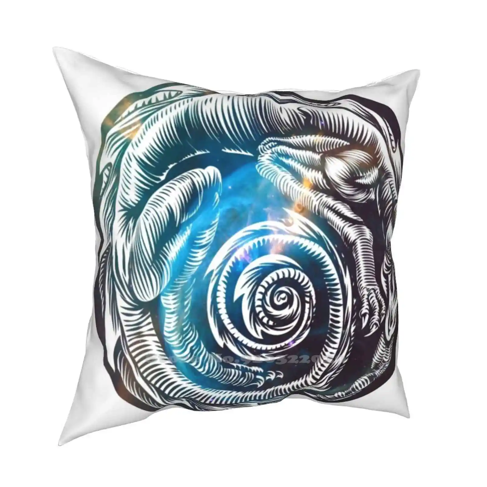 Coilng Cosmic Galaxy Dragon Throw Cushion Pillow Cover Space Dragon Hatchimals Dragon Dragon Dragon Space Space Merge