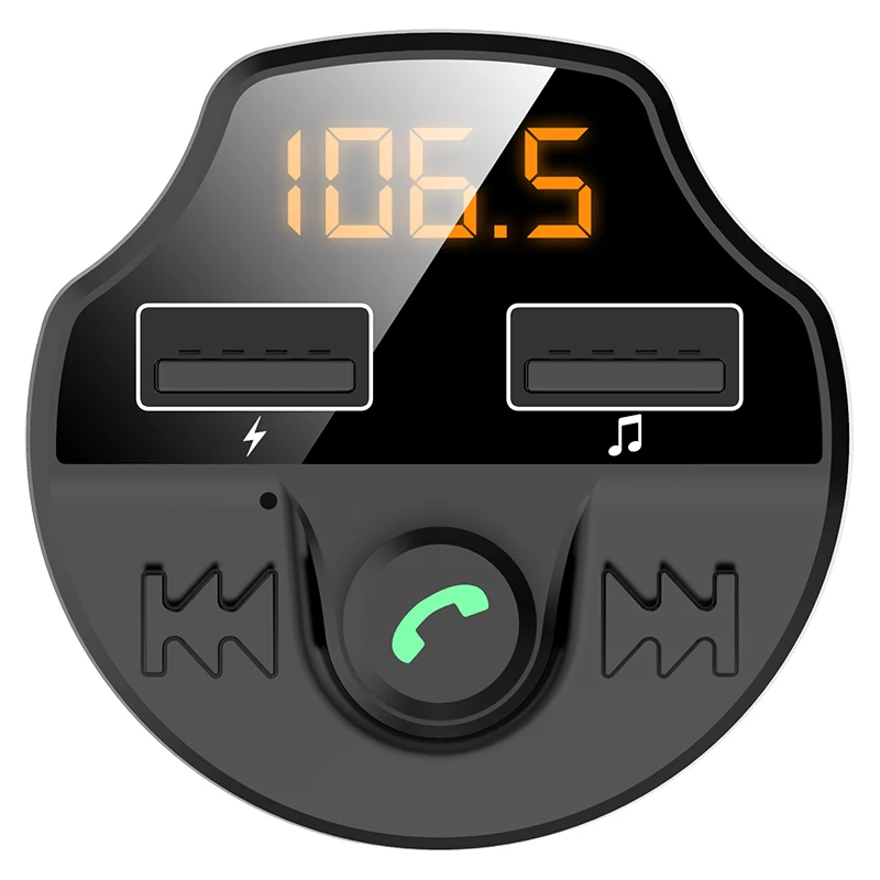 Fm-передатчик Bluetooth 5,0 Автомобильный MP3-плеер шумоподавление TF карта двойной зарядное устройство USB U диск/TF карта универсальный для 12-24 В автомобиля