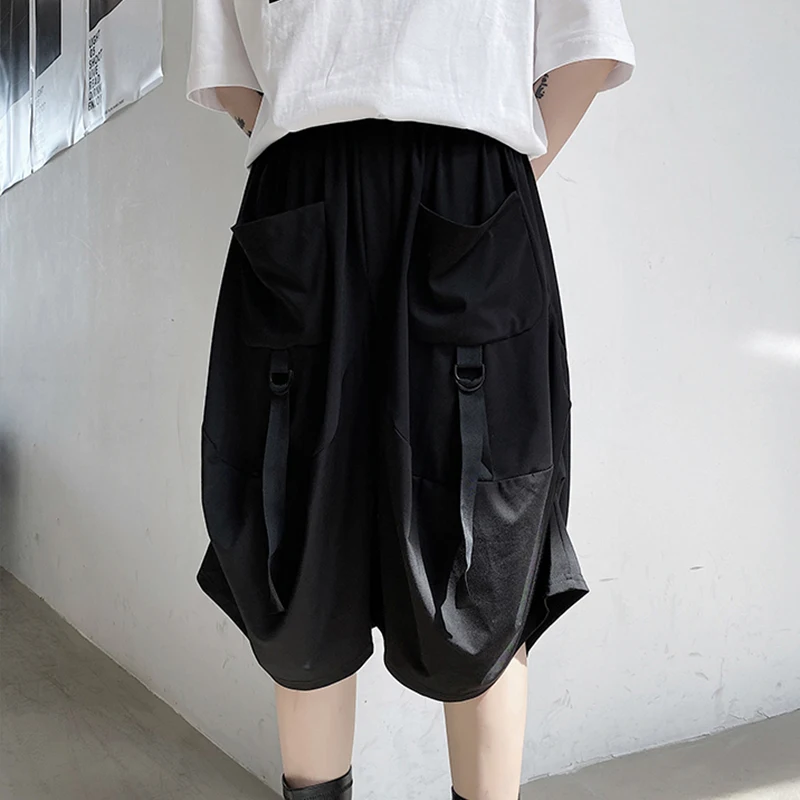 Stylist's own wind summer functional loose dark mountain pant pants trendy casual work wear shorts men's Retro | Мужская одежда