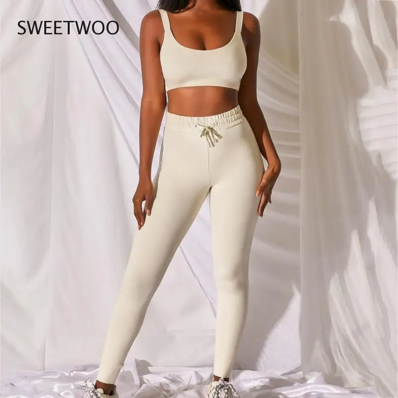 2020 Summer New Sportswear Women's Casual Sports Fashion Camisole Trousers Two-Piece Suit