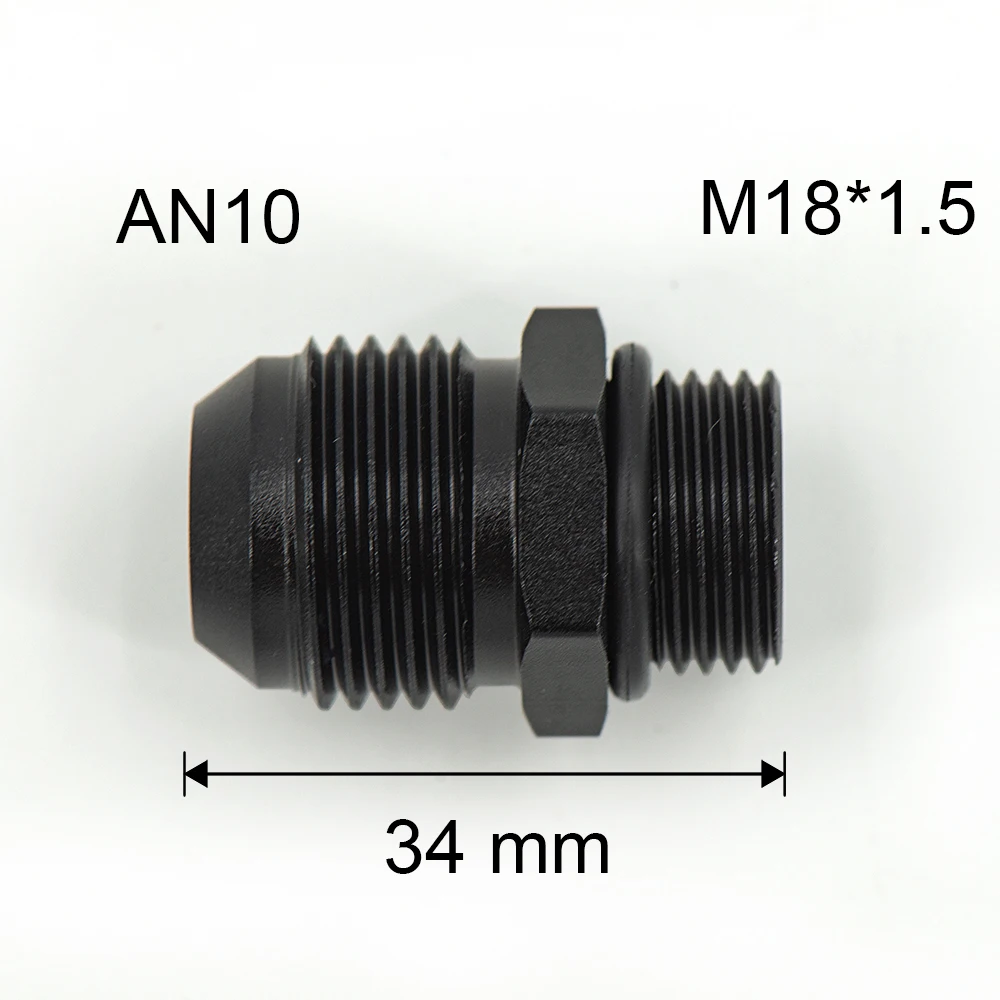 Aluminum Straight Adapter Oil Cooler Fitting AN10 To M16*1.5, AN10 To M18*1.5,AN8 M12*1.25