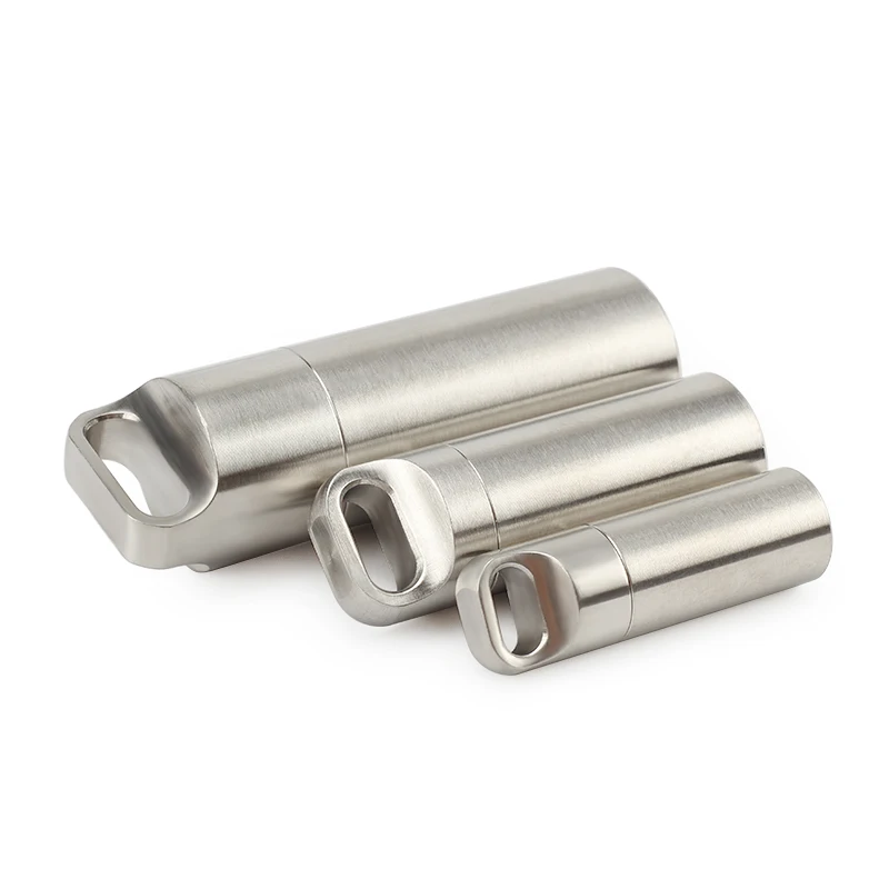 

S/M/L Outdoor Camping Tool Stainless Steel Waterproof Canister Medicine Bottle