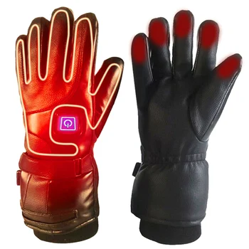 

PU Leather Electric Heated Gloves Winter Warmer with Rechargeable Battery for Motorcycle DNJ998