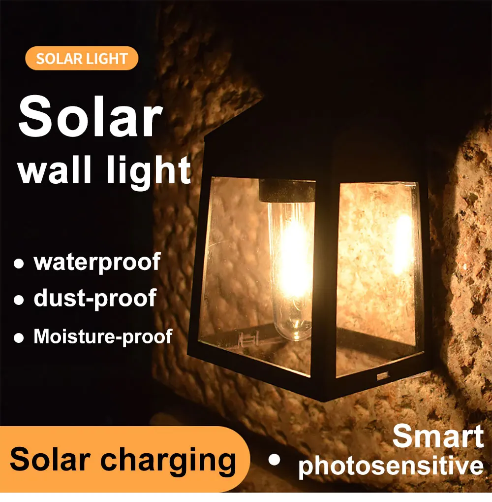 solar security light with motion sensor Smart Light Control Outdoor Solar Lamp Waterproof Solar Fence Light Garden Decoration Lights For Front Door Porch Patio Post solar lamp outdoor