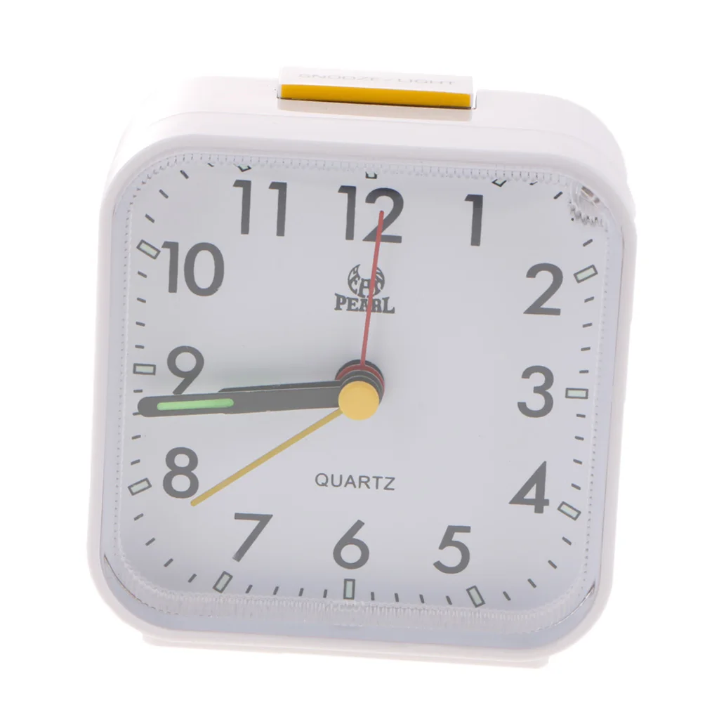 Battery Operated Travel Alarm Clock,Lighted On Demand And Snooze, Analog Desktop Quartz Alarm Clock