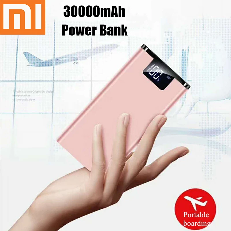 Tanie Powerbank xiaomi 30000mAh zewnętrzne baterie dwukierunkowe szybkie ładowanie Powerbank LED Display ultra cienka mobilna ładowarka