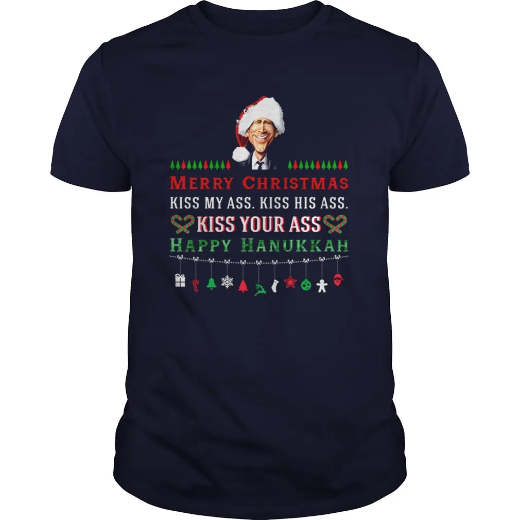 Мужская футболка с надписью «Hello Christmas Kiss My Ass Happy Hanukkai»