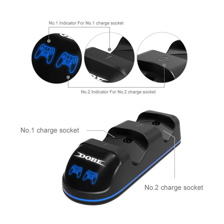 Для PS4/slim/Pro Беспроводное зарядное устройство Dualshock 4 с Светодиодный индикатор игровой контроллер зарядное устройство Двойная зарядка