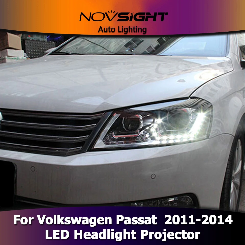 NOVSIGHT 2 шт. Автомобильные фары лампы светодиодный 12 в 6000 К 35 Вт проектор 3400Lm свет в сборе сигнал поворота для Volkswagen Passat 2011
