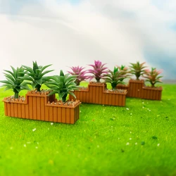 Cama de flores de simulación en miniatura, escala 1:87 HO, modelo de fotografía, mesa de arena Diy, Escena de parque, jardín, camino, paisaje, ferrocarril, 2 piezas