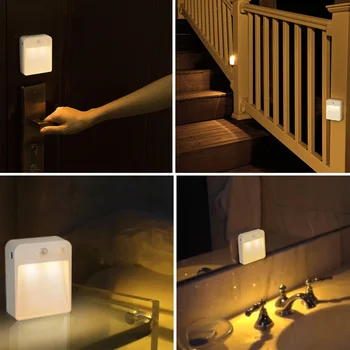 

LED Night Light Lamp Motion Sensor Dual Induction Auto Light Sensor Wall Lampara With USB Port Stairs led+lighting