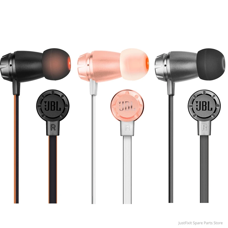 T380A JBL Stereo Music Earphones In ear 3 5mm Wired HIFI Sport Headset Dual Dynamic Line Control Hands free Call with Microphone