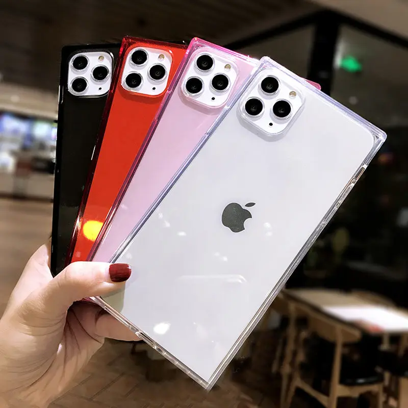 Чехол Ottwn для iPhone 11, Прозрачный квадратный карамельный цвет для iPhone 7, 8, 6, 6s Plus, 11 Pro, X, XR, XS Max, чехол для телефона s, однотонный мягкий чехол из ТПУ