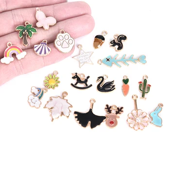 

20pcs Bulk Lots Mixed tree Rainbow fish Squirrel Enamel Charms Pendant DIY Jewelry Making Findings