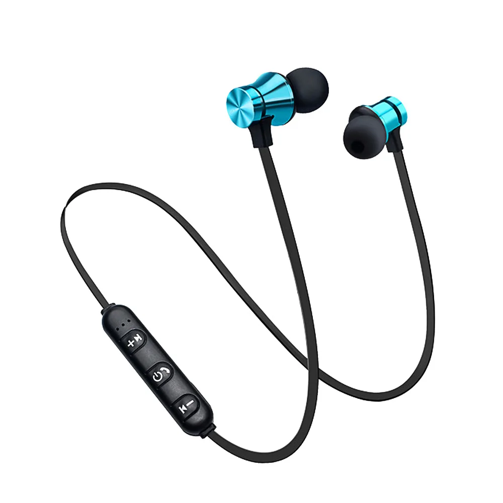 XT11 магнитные Bluetooth 4,2 наушники спортивные для бега беспроводные шейные наушники с микрофоном стерео музыка для всех смартфонов - Цвет: Синий