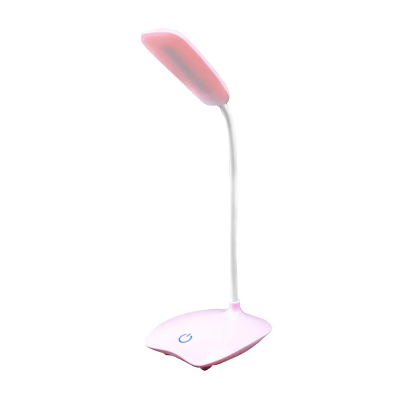 USB Перезаряжаемый Светодиодный настольный светильник, 3 режима, регулируемая настольная лампа, сенсорный переключатель, датчик для чтения детей, студентов - Цвет корпуса: Pink