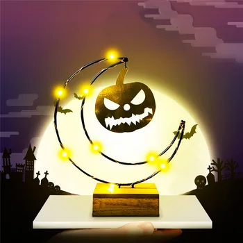 

Halloween Pumpkin Lights Desk Decoration Holiday Lights Creative Moon Pendant Lights Ghost LED Lights Bedroom Bedside Lamps