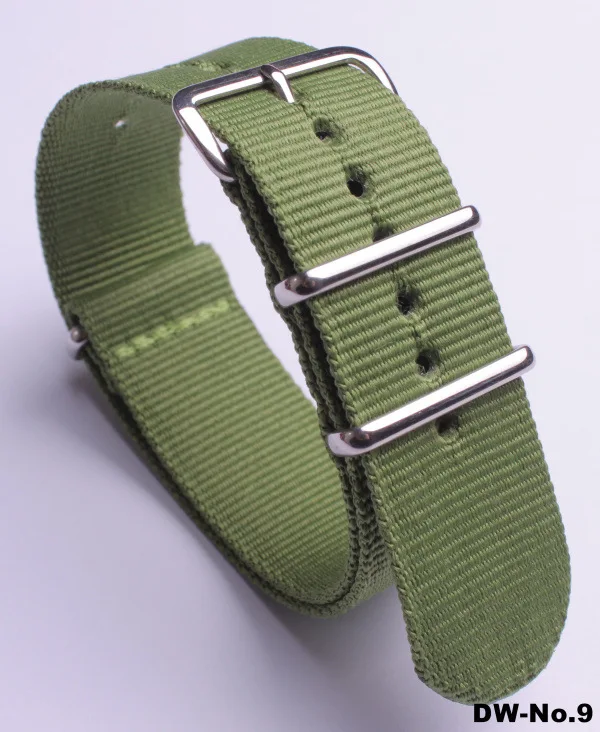 Army Green Ремешок для часов, нейлоновый браслет, ремешки для мужчин, Т-образный ремешок с пряжкой из нержавеющей стали для мужчин и женщин, сменный ремешок для часов 18 20 22 24 - Цвет ремешка: Army Green