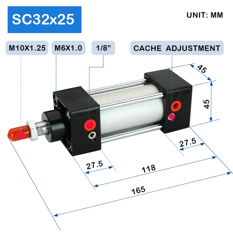 Дополнительный Магнит SC32X25 пневматический цилиндр 32 мм Диаметр 25 Ход двойного действия стандартный воздушный цилиндр SC32* 25