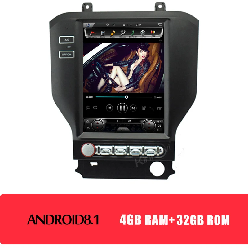 Android Car Radio KiriNavi 10," вертикальный экран Tesla style 1 Din Android 8,1 Автомагнитола Gps навигация для Ford Mustang автомобильный dvd-плеер wifi - Цвет: Android Car Radio