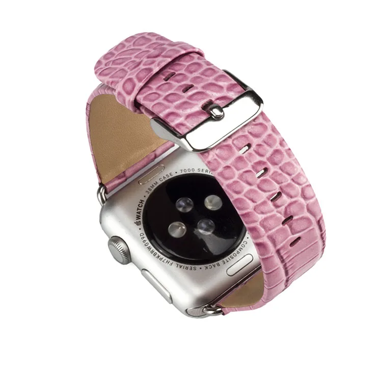 Apple Watch, ремешок 42 мм, 38 мм, 40 мм 44 из крокодиловой кожи кольцо ремешок для наручных часов iWatch, ремешок Спортивные пряжка на ремешке 1/2/3/4/5 с ремешком