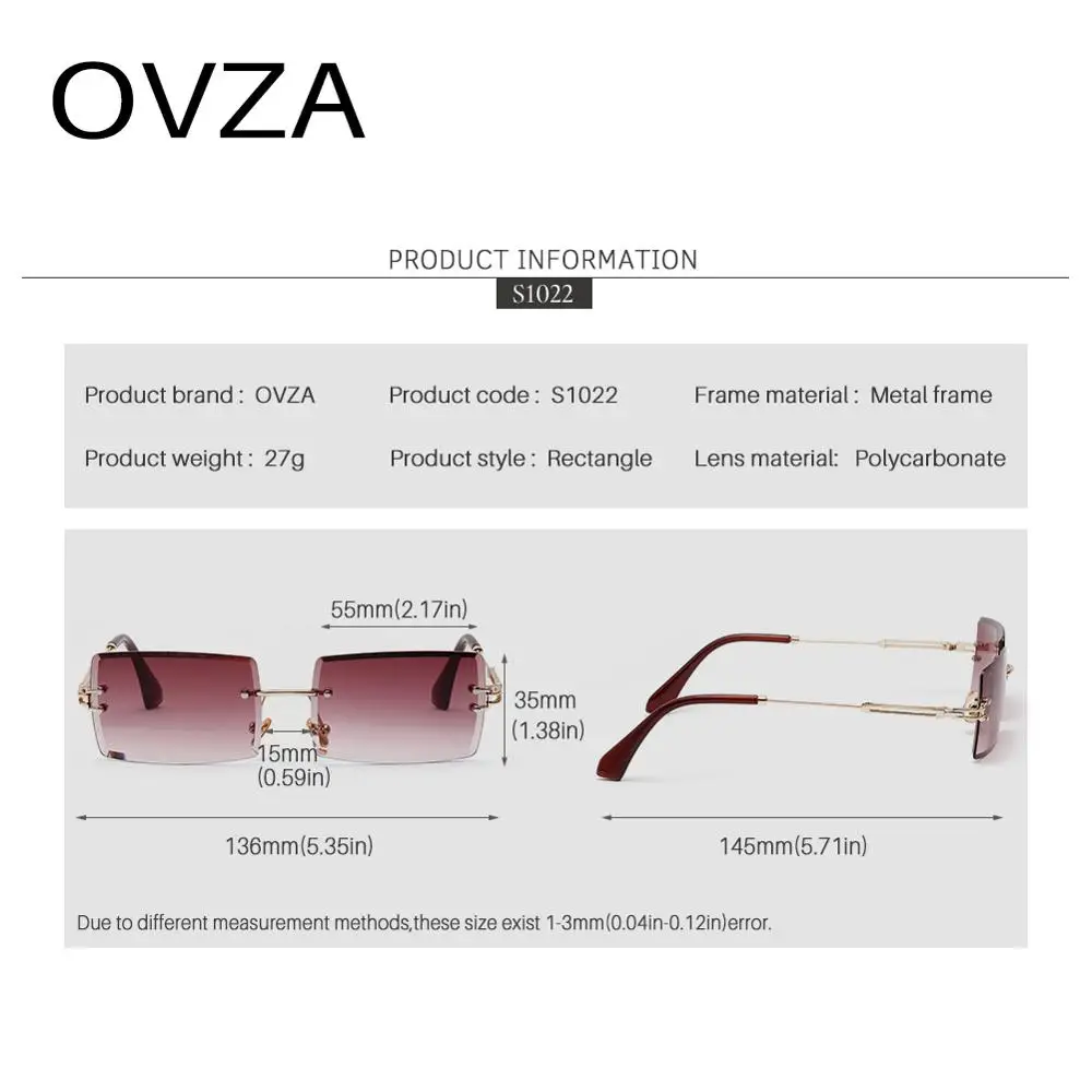 OVZA 2019 Новые солнцезащитные очки без оправы для женщин брендовые дизайнерские