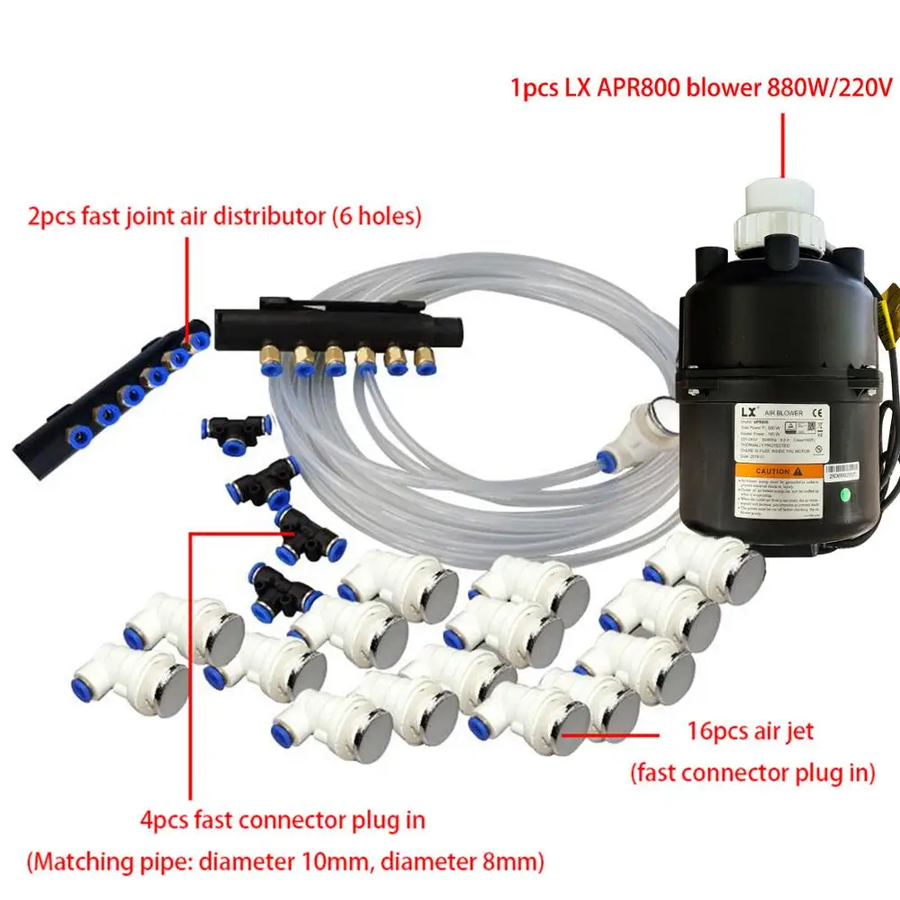 APR800 bath tub bubbl system, air blower and jet manifold ,hose for spa
