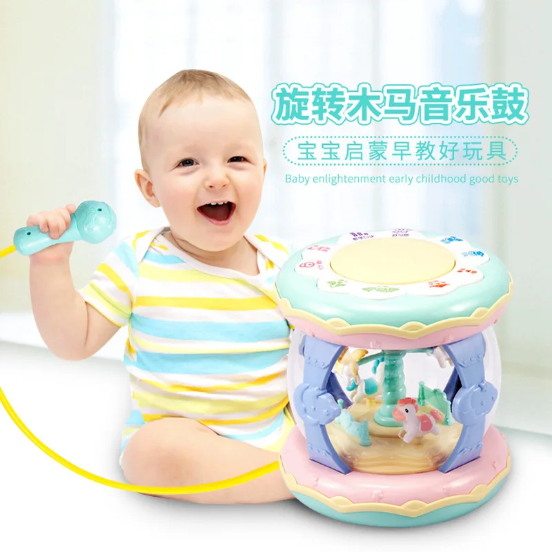 

Baby Music Drum Children Hand Drum Chargeable Early Childhood Educational 0-6-12 Month Baby Toys
