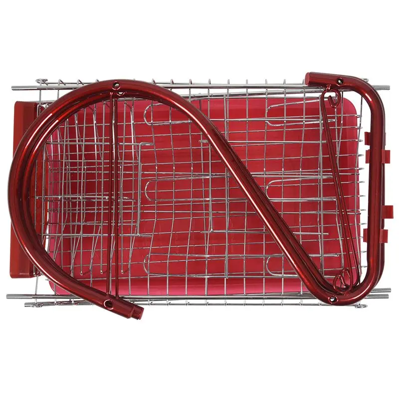 

iron 2 Tiers Kitchen Dish Cup Drying Rack Drainer (Color: Red)