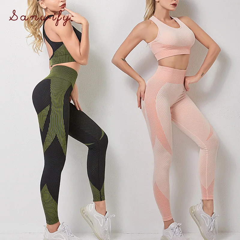 Женский комплект для йоги из 2 предметов спортивные костюмы спортивная одежда