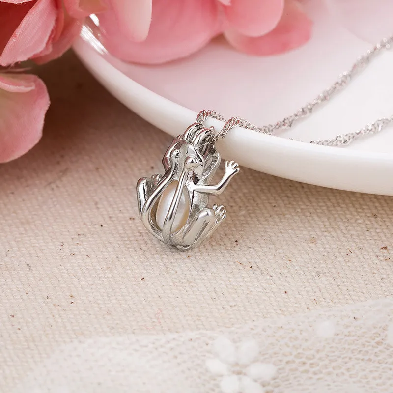 Мы натуральный пресноводный устричный жемчуг ожерелье для женщин Мода звезда цветок лотоса Сова Подвеска на серебряной цепочке колье ожерелье ювелирные изделия
