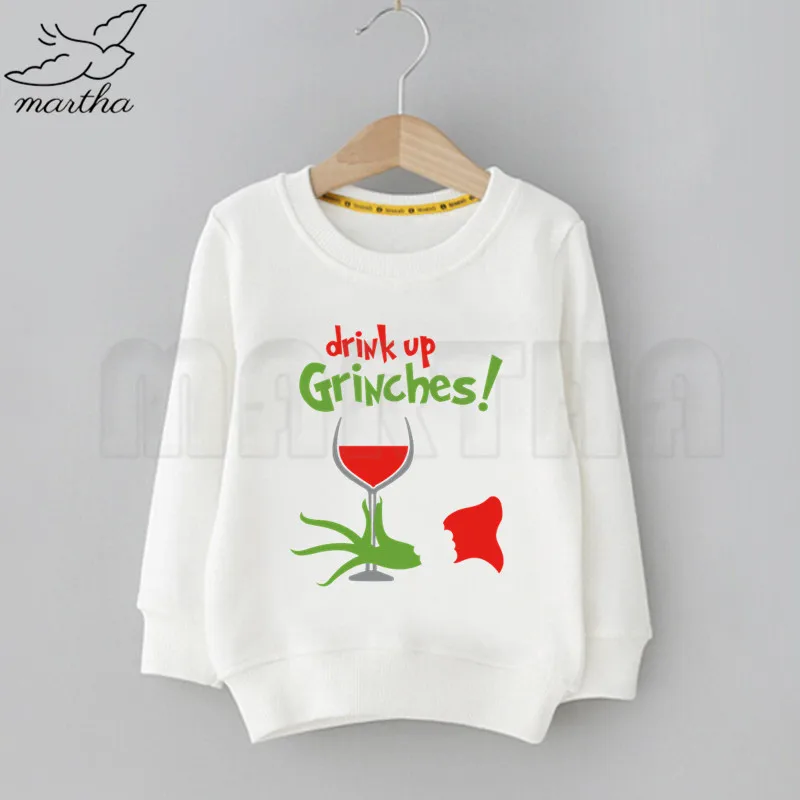 O Grinch/Детские толстовки с капюшоном и забавным принтом; толстовки с капюшоном для мальчиков; Детский свитер; повседневные толстовки; осенне-зимняя толстовка с капюшоном - Цвет: O