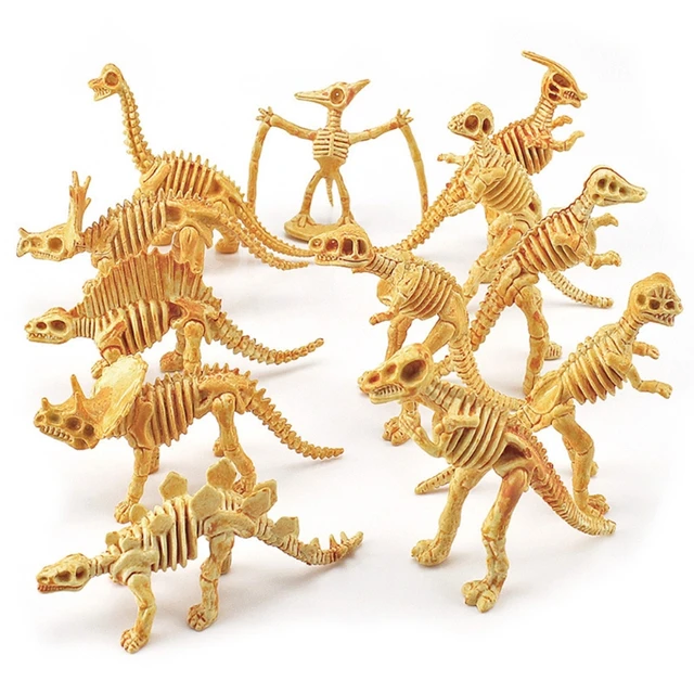 12Pcs Realistic Dinosaur Skeleton Mini Figurine Model Animal Replica Table Cake Topper Room Decor Boutique Collection H055 2