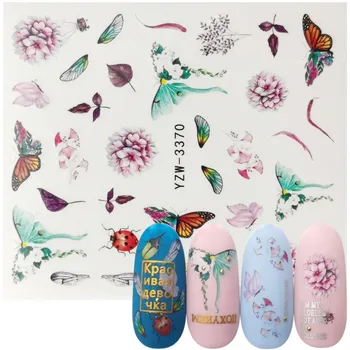 

Nail Sticker Water Decals Butterfly Flower Insect Series Nail Tips Manicure Full Wraps Nail Decor 32 Designs For Choose