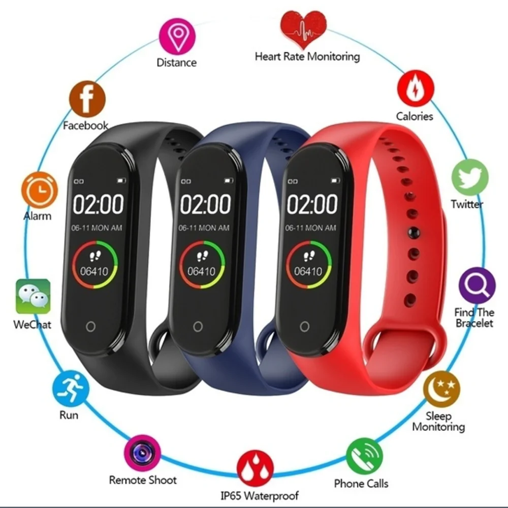  REAL Heart Rate Smart Wristband Smart Activity Tracker Smart Bracelet Smart Band 4 Fitness Tracker  - 4000298765464
