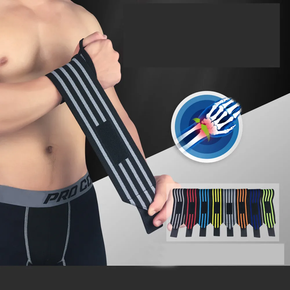 

1pcs Adjustable Wristband Elastic Breathable Wrist Wraps Bandages Weightlifting Powerlifting Wrist Support Fitness Gym Sports