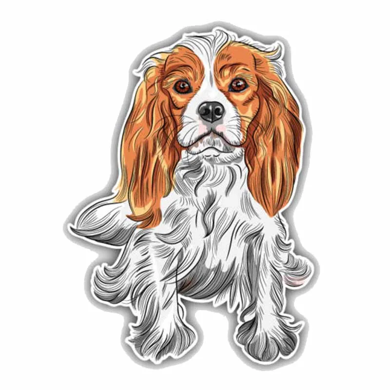 Dawasaru Cavalier King Charles Spaniel стикер на машину с собакой водонепроницаемая наклейка для