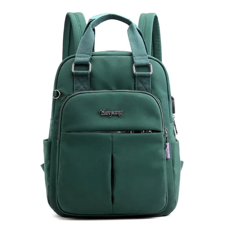 Женский рюкзак многофункциональный водонепроницаемый холщовый женский рюкзак женские повседневные дорожные сумки через плечо Mochila Feminina - Цвет: green