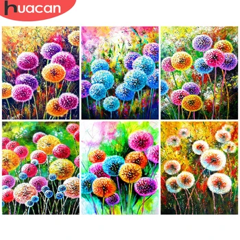 

HUACAN DIY Painting By Numbers Flowers Drawing On Canvas Gift Pictures By Number Dandelion Hand Painted Paintings Art Home Decor
