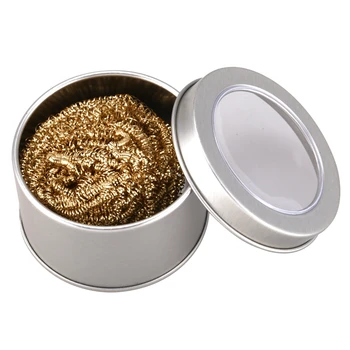 

Soldering Iron Tip Cleaning Wire Scrubber Cleaner Ball w Metal Case