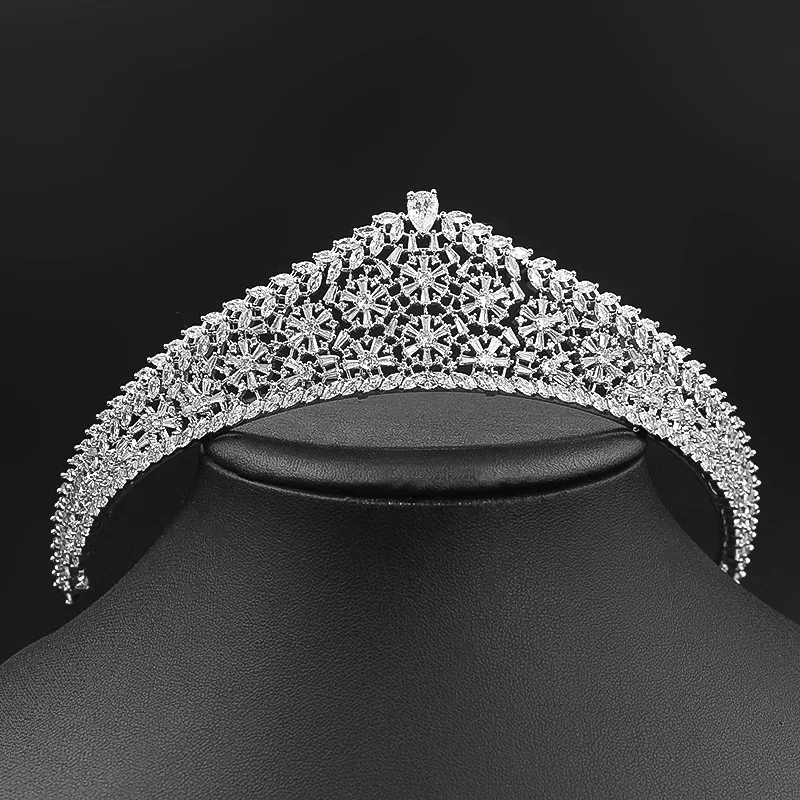 Fashion Ladies Wedding Headpieces With cube zircon Wholesale Bridal Hair Accessories Headdress Tiaras | Украшения и аксессуары