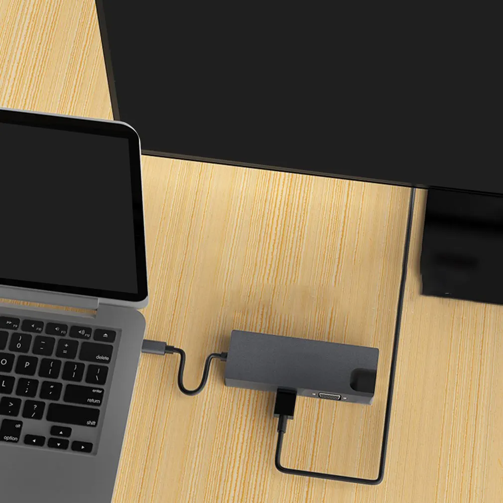 8 в 1 USB-C концентратор USB C к VGA HDMI Micro Card Reader адаптер type C USB 3,0 концентратор для MacBook Chromebook ноутбука тип-c