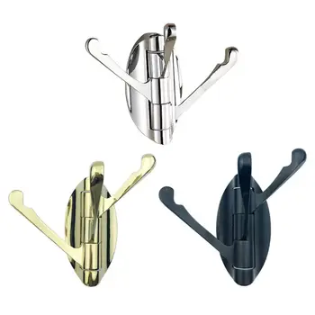 

Wall-mounted Swing-arm Triple Coat And Hat Hook Solid Metal