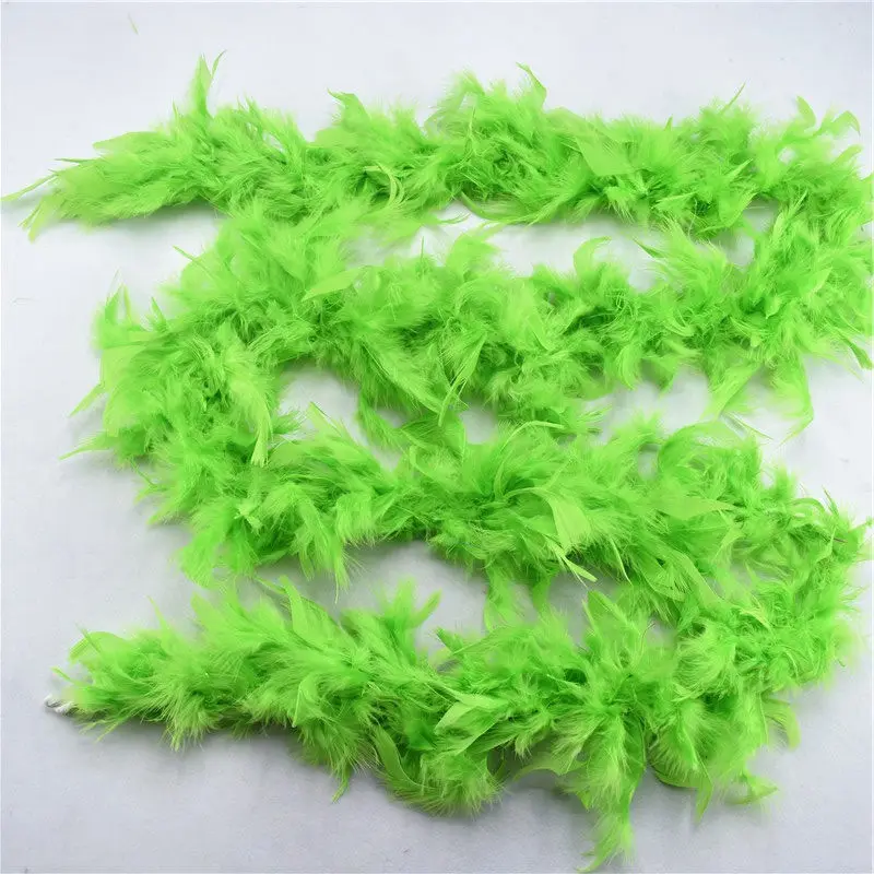 2yard fluffy Turkey Feather Boa Clothing Accessories chicken Feather Costume/Shaw/party Wedding Decorations feathers for crafts - Цвет: Apple Green