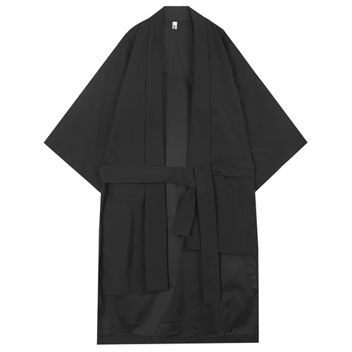 Мужской асимметричный дизайн свободного покроя японское кимоно кардиган Тренч Куртка мужская уличная хип хоп ветровка Тренч пальто - Цвет: W888