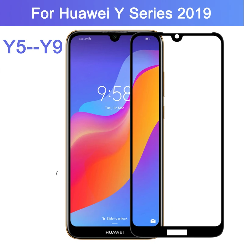 

Screen Protector For Huawei Y6 Y9 Prime 2019 Y5 Y7 2019 Full Cover Tempered Glass Y5 Y6 Prime 2018 Protective Glass Safety Film