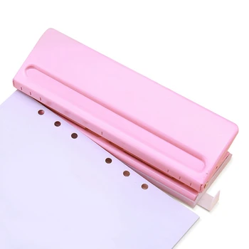 

6 Hole Punch Loose-Leaf Standard Puncher Paper Adjustable Stapler Home Office Binding Supplies Student Stationery Equipment