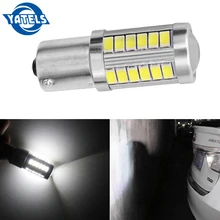 2 шт. стробоскоп мигающий P21W BA15S 1156 вспышка 33 SMD led 5630 авто лампы стоп сигнала лампы дневного света белый красный желтый